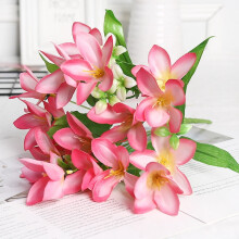 Lys artificiels rose foncé, 33 x 15 cm, lot de 2 – Fleurs artificielles résistantes pour la décoration de la maison, des mariages et des tables