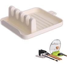 Support à ustensiles de cuisine en plastique blanc pour cuillères, fourchettes, spatules et baguettes – Antidérapant et facile à nettoyer