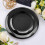 Platos desechables de plástico negro, 100 unidades 4