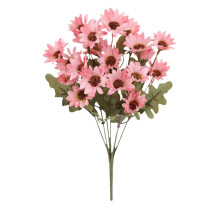 Chrysanthèmes réalistes au coucher du soleil – Fleurs artificielles multicolores à plusieurs têtes, imperméables et résistantes au vent pour