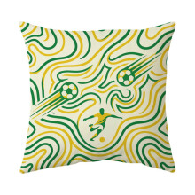 Fodera per cuscino decorativo in stile Chinoiserie con motivi geometrici gialli e verdi, 18x18 cm, compatibile con imbottiture da 18x18 cm.