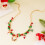 Boho-Weihnachtskette für Damen, rot-grün, Perlenkette 3