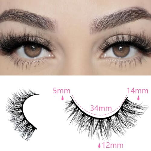 Ψεύτικες βλεφαρίδες 48 ζευγάρια ψεύτικες βλεφαρίδες βιζόν 14 χιλ. Wispy Lashes 3D Fluffy Cat Eye 1