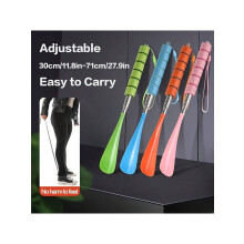 2pc Adjustable Extendable Shoe Horn Ergonomic Design Plastic Shoe Horn With Stainless Steel Handle Assistive Tool For The Elderly