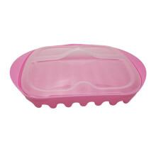 Vassoio per bacon da microonde con coperchio, sicuro, veloce e senza sporcare, per bacon croccante in pochi minuti, rosa