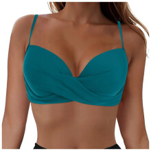 Bikiniset för kvinnor, baddräkt med hög halsringning, baddräkt för strand och pool, dambikini, mörkgrön, 2XL
