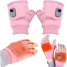 Oplaadbare verwarmde dameshandschoenen, slimme thermostatische vingerloze elektrische handwarmers voor winterwerk, fietsen, skiën en