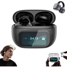Cuffie Bluetooth con clip auricolare, touchscreen, impermeabili, con cancellazione del rumore, autonomia di 48 ore, compatibili con yoga, corsa e