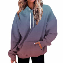 Damen-Hoodie mit Farbverlauf und Print, langärmelig, lässig, bequem und stylisch – ein vielseitiges Kleidungsstück für jeden Tag.