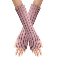 Guanti senza dita in maglia unisex, caldi manicotti con foro per il pollice, comodi scaldapolsi per la guida e le giornate fredde.