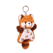 Portachiavi a forma di animale di peluche, morbido ciondolo a forma di bambola imbottita, ciondolo per zaino, gatto, panda, coniglio, scimmia, anello