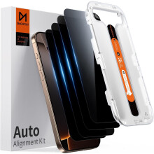 DIMONCOAT4-pack skärmskydd kompatibelt med iPhone 16Pro Max – automatisk justering, 10x militärt skydd, fodralvänligt
