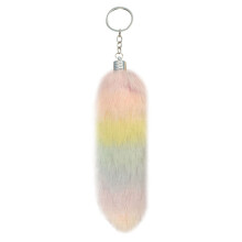 Adorabile portachiavi a forma di coda di animale pelosa, appendico coda di peluche, accessorio unico per chiavi di borse e portafogli.