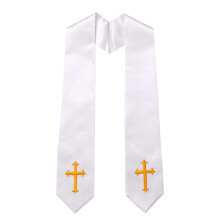 Eleganter Klerus-Stola, atmungsaktiver, wendbarer,-Weiß