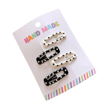 Elegant Flat Clip Hairpin Spotty Barrette Large Size for-6