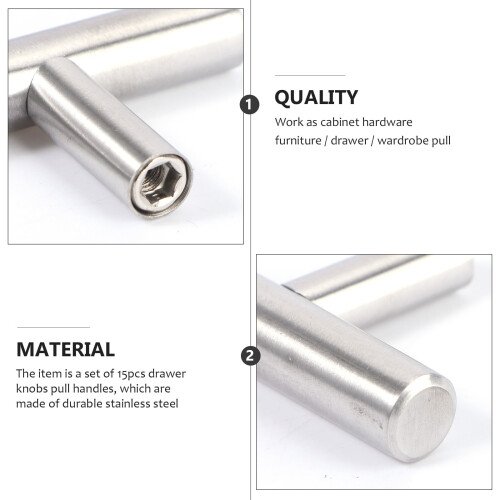 Cabinet Knob Pull Handle Silver 3 Pack 1