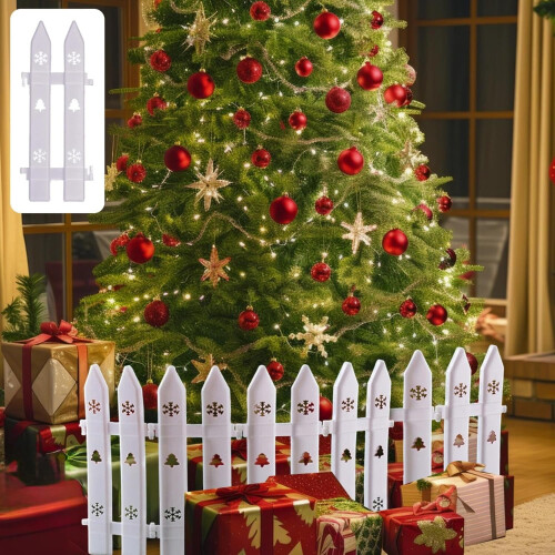 White Plastic Christmas Tree Fence Decorations 10 pcs 2