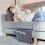 Useful Multi Grey Bed Storage Pockets, Felt Bedside Hanging Storage Phone Remote Control Organizer Holder with 2 Inner Pockets for Bed Table Sofa 3