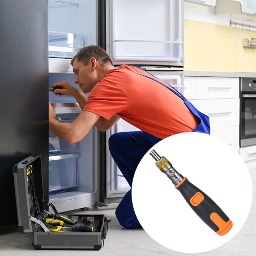 Multi Purpose Ratcheting Screwdriver Set 10 High Torques Bits 210mm Nonslip Shaft Professional Electronics Tool 1