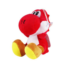 (Red)18cm Super Mario Bros Plush Yoshi Joeut Stuffed Animal Doll Soft Pendant Gift