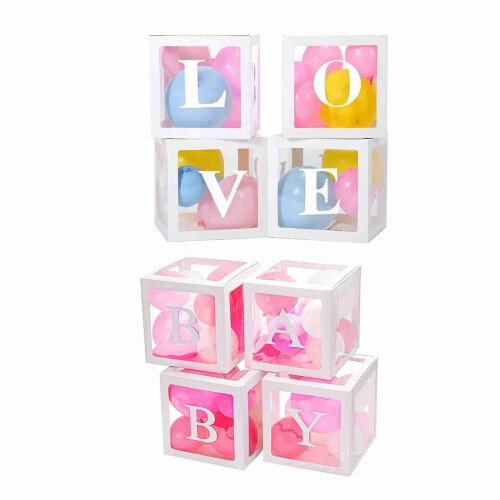 Balloon Boxes Clear Plastic with Cardboard Base (4Pack) 2