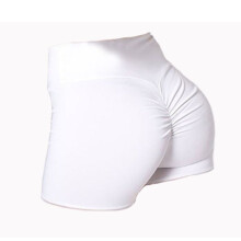 (White, M) High Womens Waist Yoga Shorts Push Up Ruched Sports Hot Pants Workout Casual Gym
