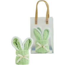 Serviette douce en polaire corail avec motif lapin pour un séchage rapide à la maison