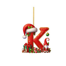 Enfeites de Natal Personalizados com Letras - Alfabeto em Acrílico de 26 peças para Decoração de Árvore/Guirlanda (8 cm) - Crie Seu Próprio