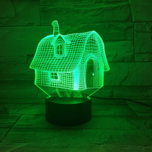 3D νυχτερινό φως, LED πολύχρωμο λαμπτήρα οπτικής ψευδαίσθησης με διαβάθμιση 3D, 1