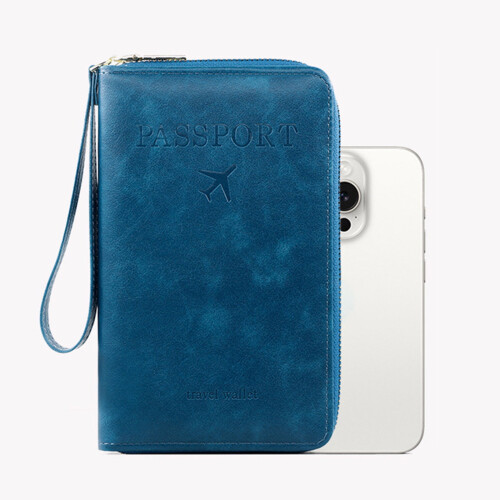 RFID Blocking Passport Wallet Leather Travel Organizer 2