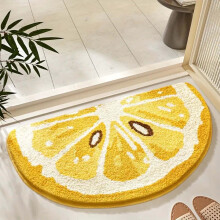 Tapis de bain Fruits 40 x 60 cm – Microfibre ultra douce et absorbante, séchage rapide, dos antidérapant, flocage lavable – Décoration pour