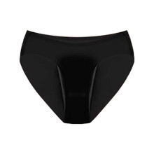 Slip da donna, in seta, senza cuciture, per il ciclo mestruale, a quattro strati, assorbenti, a prova di perdite, comodi, intimo da donna, nero, L