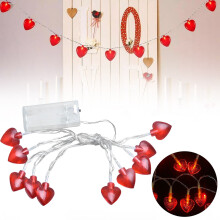 Decorazioni per San Valentino: ornamenti a forma di cuore, luci a LED a forma di cuore in acrilico, alimentate a batteria, luce bianca calda, ideali