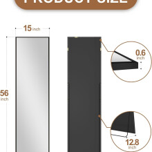 Full Length Mirror,Standing Mirror Full Body,Large Floor for Wall Door Bedroom Bathroom Living Room with Aluminium Frame