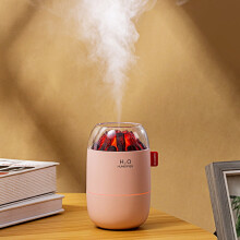 Humidificateur de chambre silencieux USB pour la maison, sortie de brume en forme de charbon, réduction du bruit, favorise le sommeil.