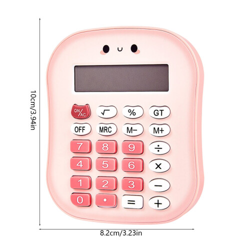 AuroraX Office Desk Calculator Cute Pink Basic Calculator,Electric Standard 4 Function Calculator Learning College Study Supplies 2