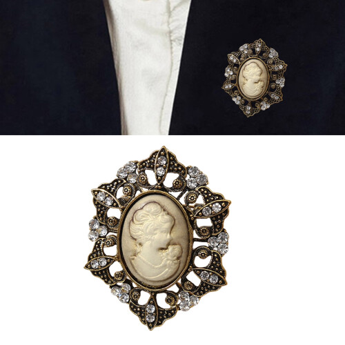Broche camée en filigrane doré antique 1
