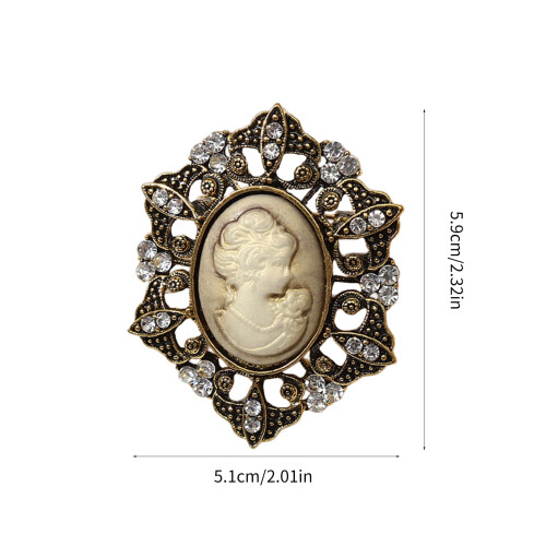Broche camée en filigrane doré antique 2