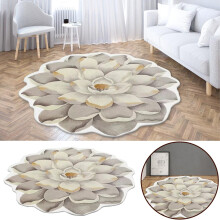 Tapis de sol en tissu, tapis de sol 3D à motif floral imprimé par transfert thermique, idéal pour canapé, chambre ou salon.