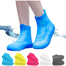 Cubrezapatos antideslizantes e impermeables, reutilizables y plegables para hombre/mujer, para ciclismo/camping/viajes – Pequeño, azul, compatible