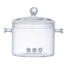 Casserole en verre avec couvercle, ensemble de casseroles multifonctions pour la cuisson des fruits, idéale pour le camping, les voyages, la cuisine