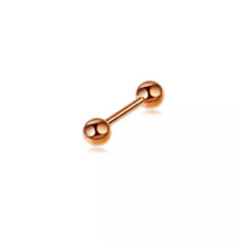 Screw Ball Back Piercing Stud Stainless Steel Balls Ear Stud Barbell Earrings-rose golden 1.2*6*3