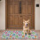 Easter rainbow bunny door mat white 16x47 inch 4