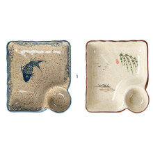 Ensemble de 2 assiettes Sumpin en céramique de style japonais