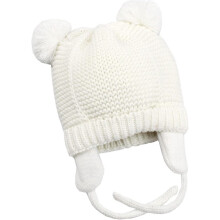 Hata beanie linbh le cluaisfhleascáin agus líneáil lomra