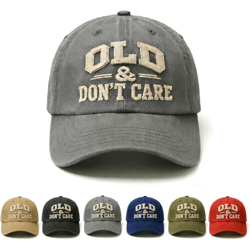 Gorra de béisbol vintage "Old and Don't Care" ajustable