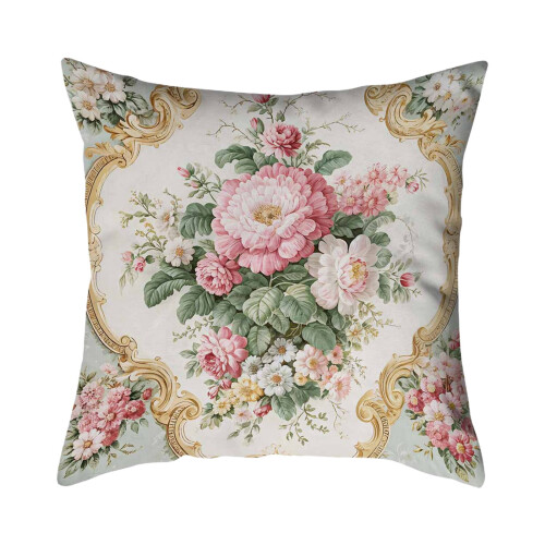 Bloemenkussensloop met verborgen ritssluiting 45x45cm 1