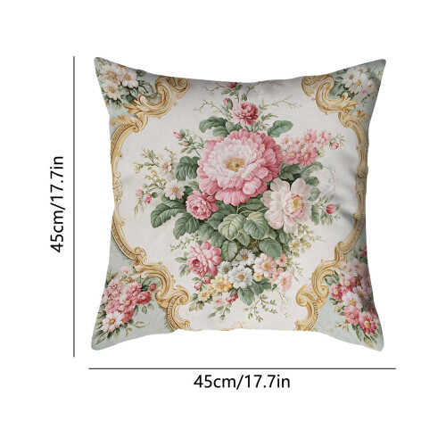 Bloemenkussensloop met verborgen ritssluiting 45x45cm 2
