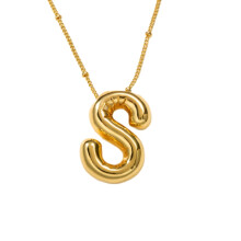 Halskette mit Buchstabenanhängern aus 18-karätigem Gold, Edelstahl und Titan – 26 englische Initialen, Perlenkette, zierliches Schmuckgeschenk