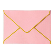 Pink Western Envelopes Gold Stamped V-Flap 10 Pack